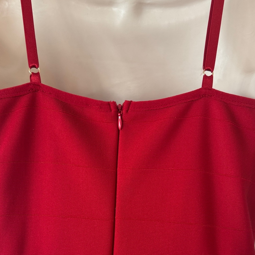 Haute Monde Ruby Red Bodycon Mini Dress Sweetheart Neckline – Size M - Picture 5 of 7